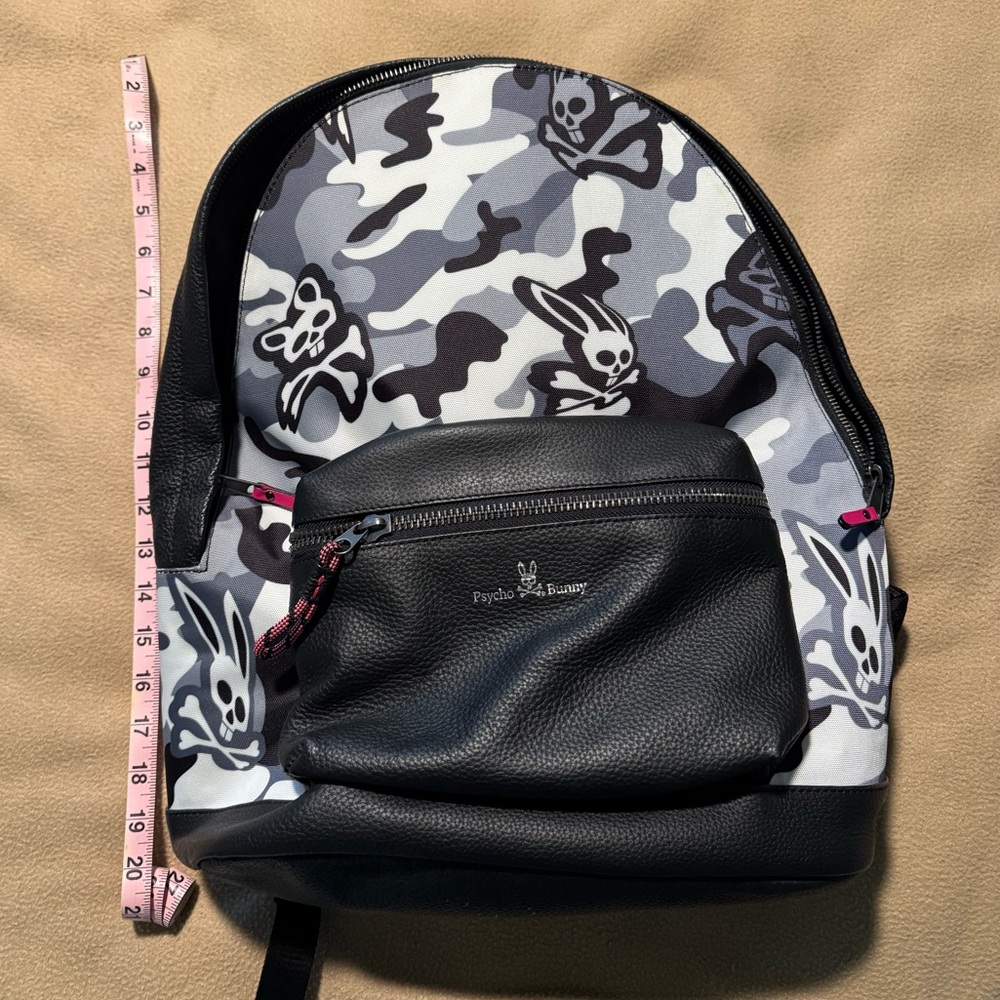 Psycho Bunny Black and Gray Backpack
